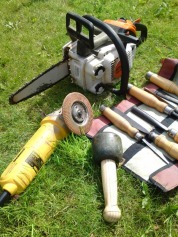 Tools used for Chainsaw Carving